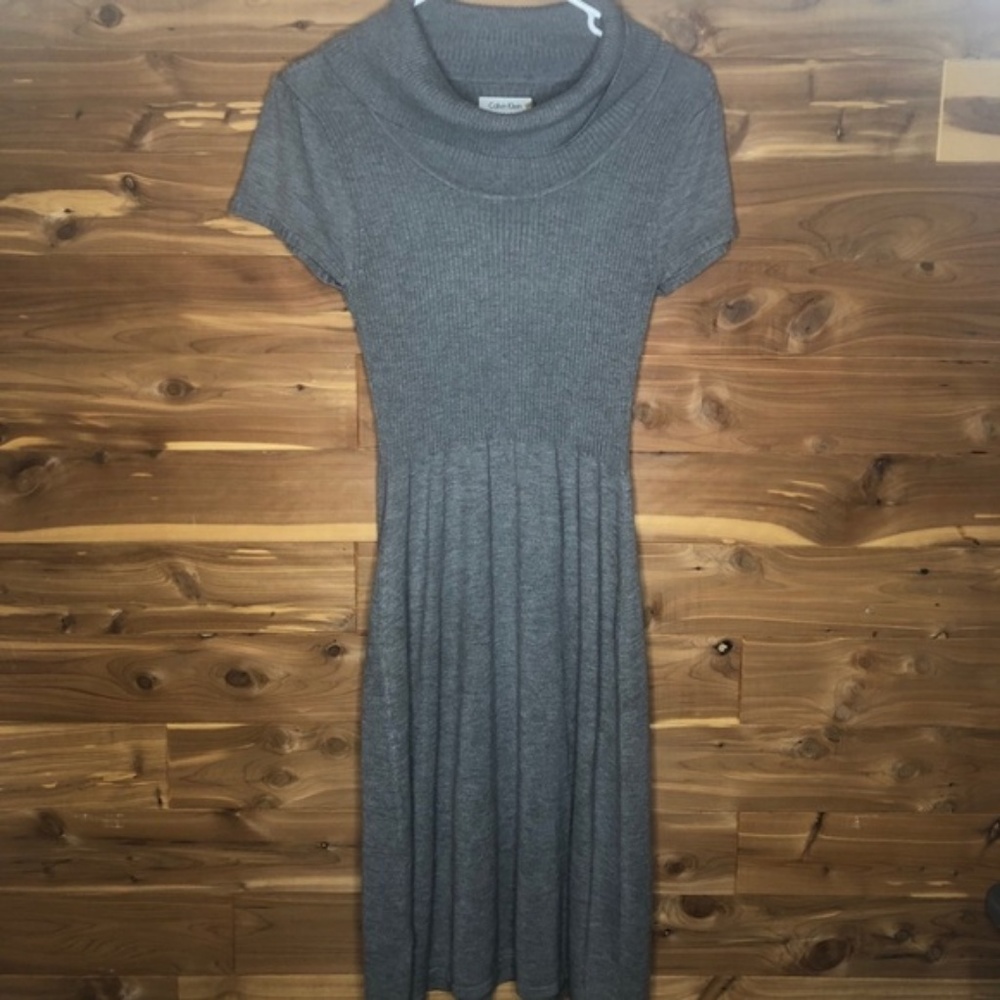 Calvin Klein Cowl Neck Sort Sleeve Sweater Dress M - Picture 2 of 7